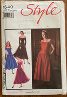 Style 1649 vintage 1980s evening dress pattern Bust 34, 36, 38 inches