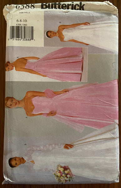 Butterick 6388 bridal  dress, jacket and stole pattern Bust 30 1/2, 31 1/2, 32 1/2 inches