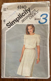 Simplcity 6240 vintage 1980s dress pattern. Bust 34