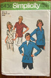 Simplicity 6436 vintage 1970s pullover shirt pattern. Bust 34