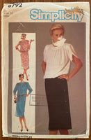 Simplicity 6792 vintage 1980s dress pattern. Bust 32 1/2