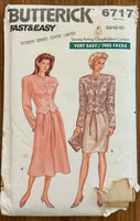 Butterick 6717 vintage 1980s skirt and jacket sewing pattern. Bust 36, 38, 40 inches