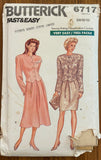 Butterick 6717 vintage 1980s skirt and jacket sewing pattern. Bust 36, 38, 40 inches
