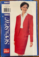 Butterick 6803 vintage 2000s sewing pattern skirt and jacket. Bust 42, 44, 46 inches