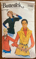 Butterick 5080 vintage 1970s top pattern. Bust 36 inches