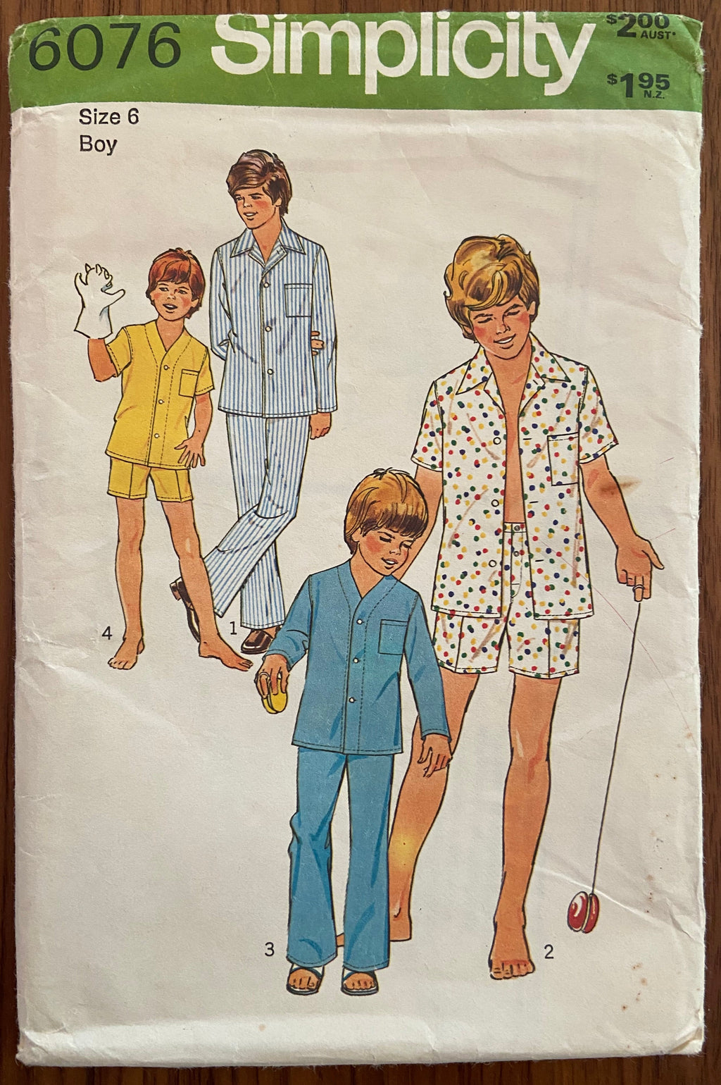 Simplicity 6076 vintage 1980s child's pajama pattern