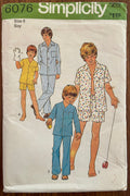 Simplicity 6076 vintage 1980s child's pajama pattern