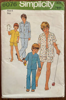 Simplicity 6076 vintage 1980s child's pajama pattern