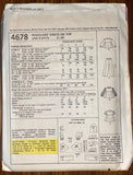 McCall's 4678 vintage 1970s toddler's dress or top and pants sewing pattern Size 1, 20 inch breast