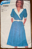 Simplicity 7392 vintage 1980s dress pattern. Bust 34, 36, 38