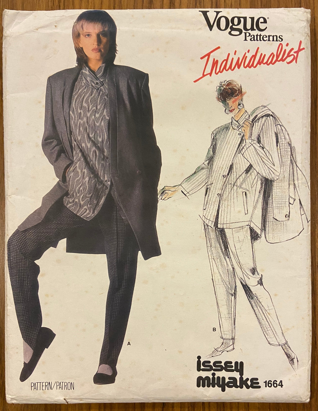 Vintage Vogue 1664 Individualist Issey Miyake jacket skirt and pants pattern Bust 36 inches