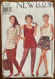 New Look 6720 vintage 1990s pants, shorts and tops sewing pattern. Multisize pattern Bust 31 1/2 to 40 inches