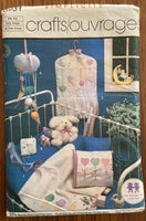 Simplicity 6931 vintage 1980s infant's blanket, pillow and pillow cover, laundry bag, mobile and pin cushion. One size