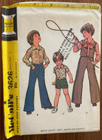 McCall's 3626 vintage 1970s boys shirt, vest, pants or shorts sewing pattern Size 6, 25 inch chest