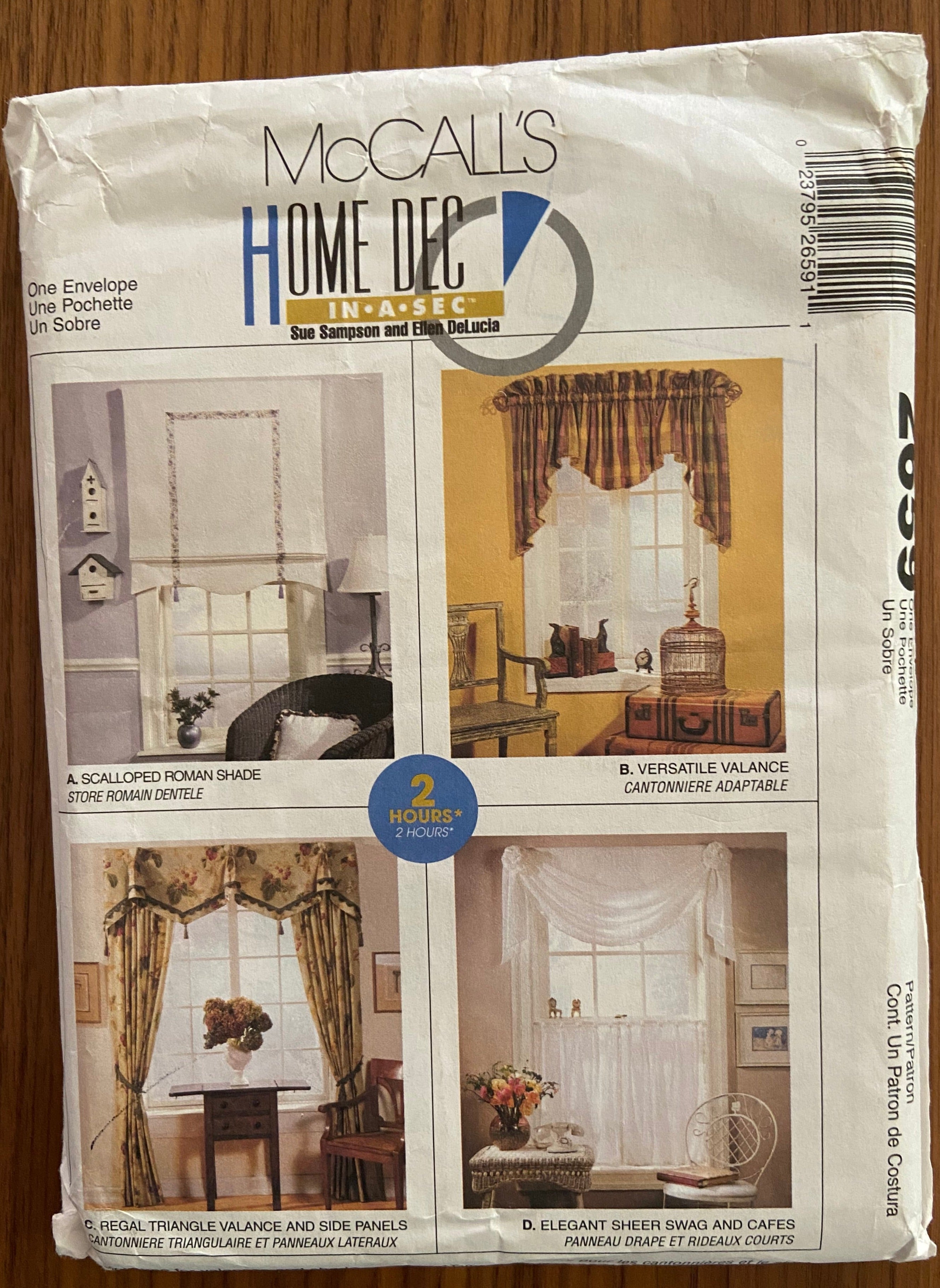 Copy of Simplicity 5383 vintage 1980s curtains and blinds pattern. One size