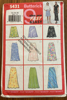 Butterick 5431 2001 fast and easy skirts sewing pattern