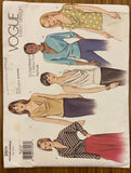 Vogue 2611 tops sewing pattern. Bust 31.5, 32.5, 34 inches
