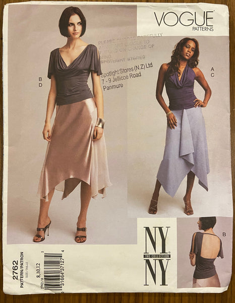 Vogue 2762 vintage 2000s  skirt and top sewing pattern. Bust 31.5, 32.5, 34 inches