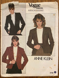 Vogue 2785 Anne Klein Vintage 1980s  jacket pattern. Bust 34