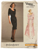 Vogue Paris Original 1996 vintage 1980s Yves Saint Laurent dress pattern Bust 34 inches