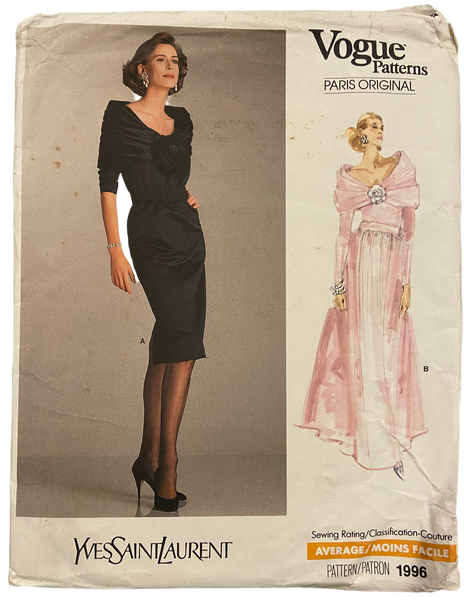 Vogue Paris Original 1996 vintage 1980s Yves Saint Laurent dress