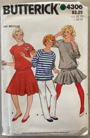 Butterick 4306 vintage 1980s child's tops, skirt and pants sewing pattern