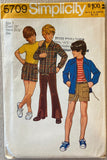 Copy of McCall's 6673 vintage 1970s boys bell bottom pants or shorts and jacket sewing pattern Size 5 Chest 24 inches