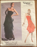 Vintage 1980s Vogue 1701 Designer Original Bellville Sassoon dress sewing pattern. Bust 32.5 inches