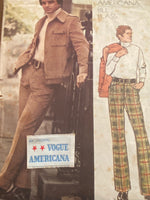 Vintage 1970s Vogue Americana Bill Blass jacket and pants sewing pattern. Chest 40 inches