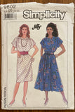 Simplicity 9602 vintage 1990s dress sewing pattern. Bust 38, 40, 42 inches