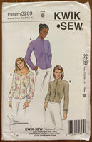 Kwik Sew 3289 Misses Pullover blouses Sewing Pattern Size XS-XL