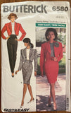 Butterick vintage 1980s uniform jacket, skirt and pants pattern. Bust 30.5, 31.5, 32.5
