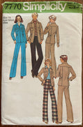 Simplicity 7770 vintage 1970s jacket and pants pattern Bust 36 inches