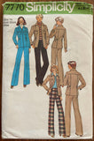 Simplicity 7770 vintage 1970s jacket and pants pattern Bust 36 inches