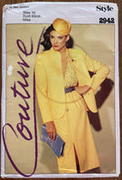 Style 2942 vintage 1980s uniform jacket, skirt and top pattern. Bust 32.5