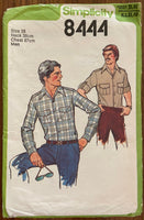 Simplicity 8444 vintage 1970s men's shirt pattern Chest 38 inches