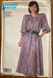 Simplicity 9290 Super Saver vintage 1980s dress pattern. Bust 40-46 inches
