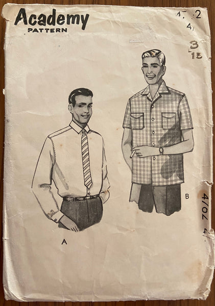 Academy 4762 vintage 1950s men's shirt pattern
