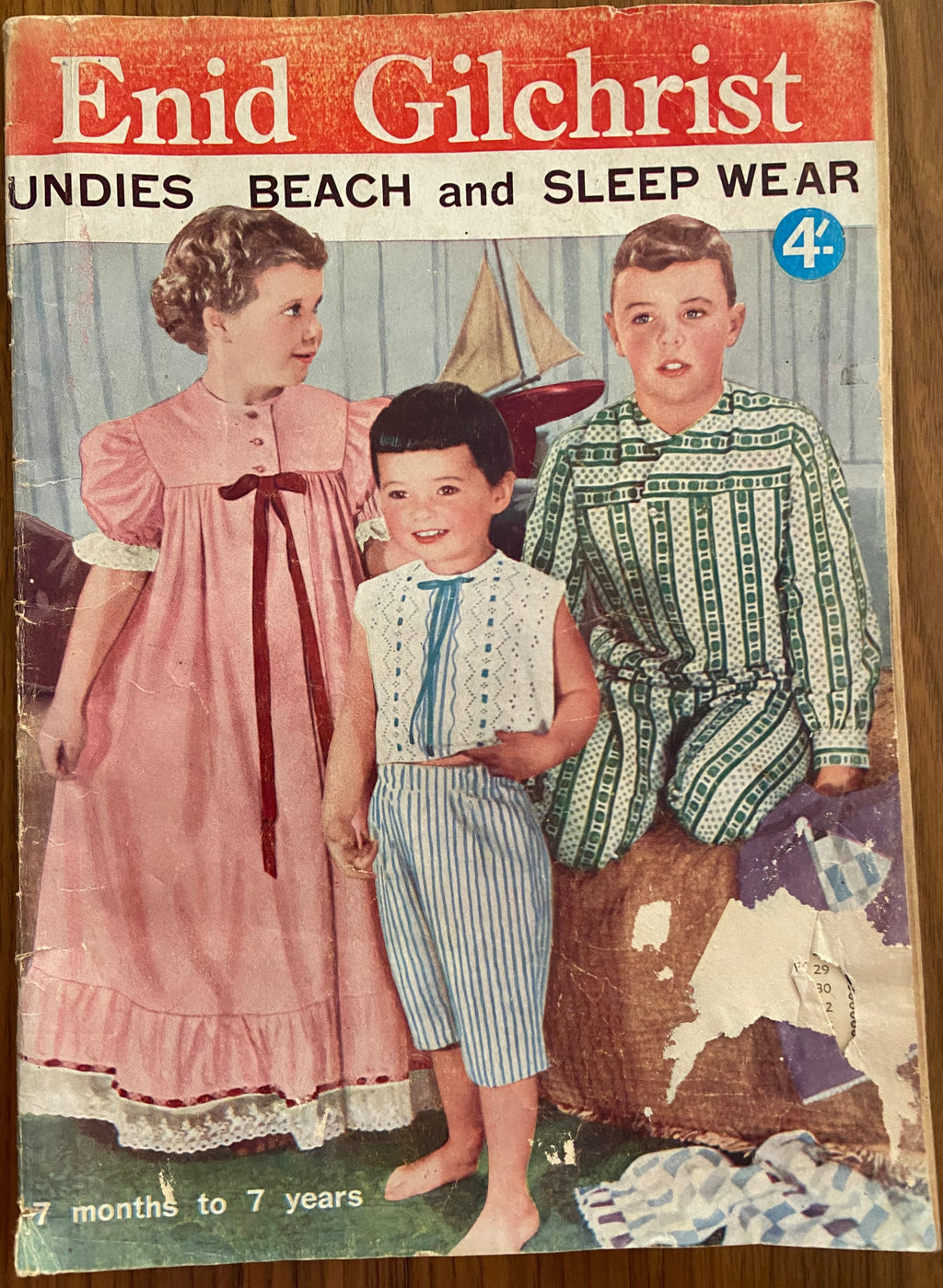 Enid Gilchrist Undies, beach and sleep wear children's pattern book early 1960s, contains many draftable patterns