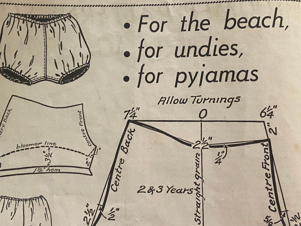 Enid Gilchrist Undies, beach and sleep wear children's pattern book early 1960s, contains many draftable patterns