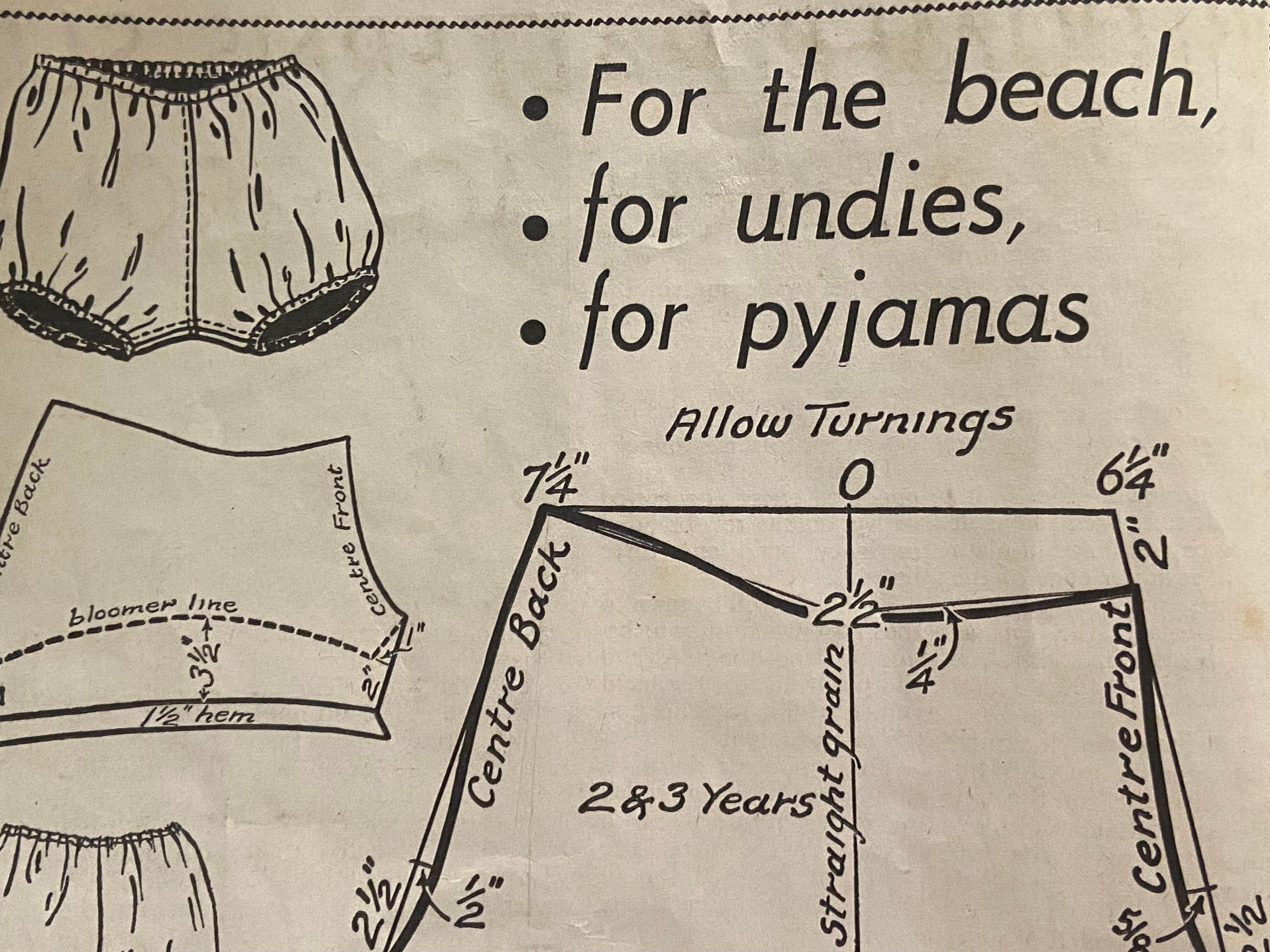 Enid Gilchrist Undies, beach and sleep wear children's pattern book early 1960s, contains many draftable patterns