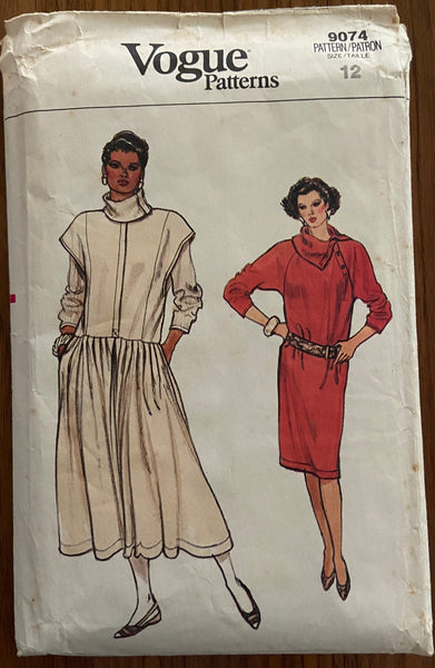 Vogue 9074 vintage 1980s jumper, dress and top pattern. Bust 34