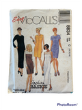 Easy McCall's 8834 vintage 1990s dress sewing pattern. Bust 32.5, 34, 36 inches