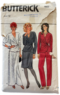Butterick 4605 vintage 1980s tunic, skirt and pants sewing pattern. Bust 34 inches