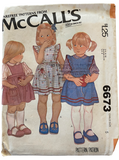 McCall's 6673 vintage 1970s child's jumper or sundress, blouse and toy mouse sewing pattern Size 5 Breast 24 inches