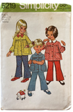 Simplicity 5219 vintage 1970s toddler's smock and pants sewing pattern Size 1/2 Breast 19 inches
