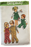 Simplicity 5992 vintage 1970s toddler's overalls jumper and blouse sewing pattern Size 1/2 Breast 19 inches