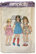 Simplicity 8043 vintage 1970s child's dress and jumper sewing pattern Size 4 Breast 23 inches