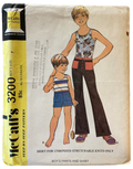 McCall's 3200 vintage 1970s boy's pants and shirt sewing pattern size 7, 27 inch chest