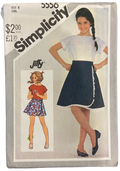 Simplicity 5556 vintage 1980s child's wrap skirt and pullover top sewing pattern Size 8, 27 inch breast